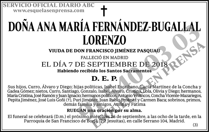 Ana María Fernández-Bugallal Lorenzo
